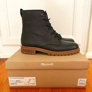 Madewell Clair Lace-Up Boot, Black, 9.5, NIB